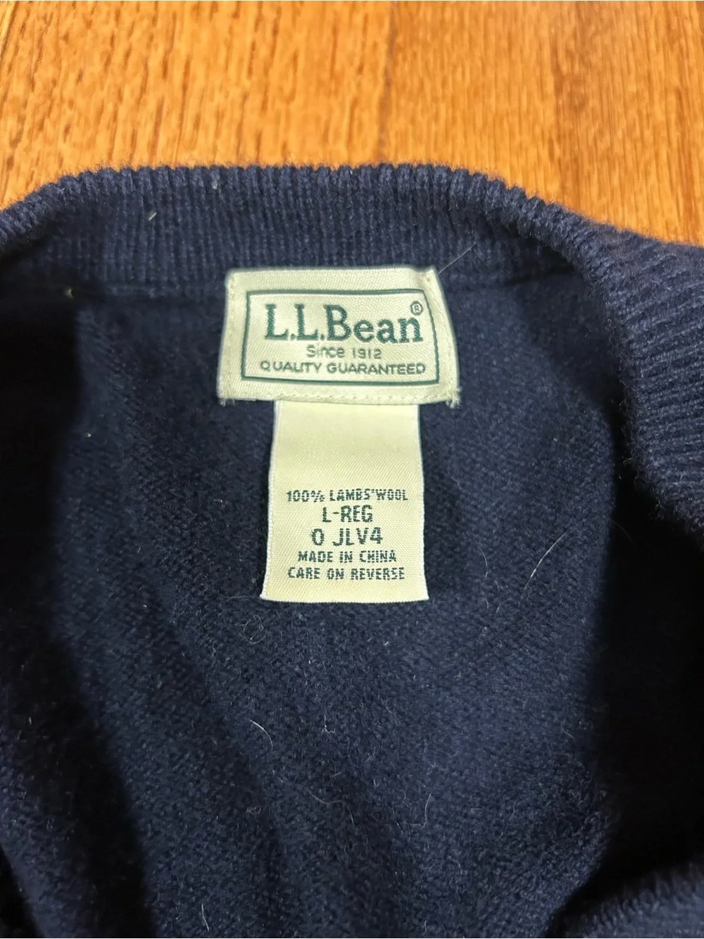 L.L. Bean Men's V-Neck Sweater in Deep Navy